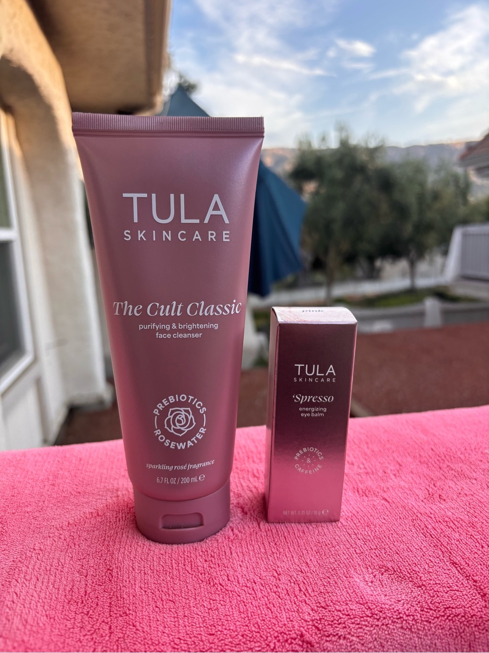 TULA Skincare Cult Classic Rosewater Cleanser + Spresso Eye Balm Set